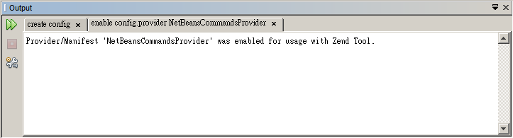 呼叫「 zf enable config.provider NetBeansCommandsProvider 」
