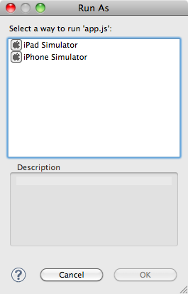 選擇 iOS 模擬器